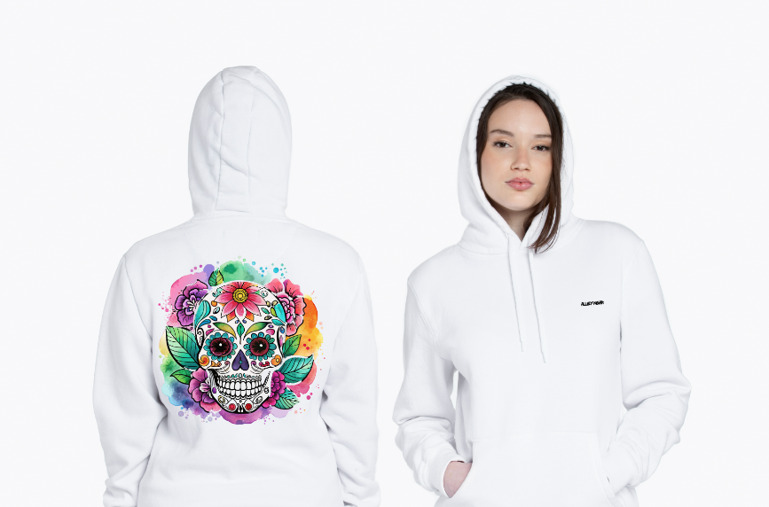 Colorful Skull Print Hoodie